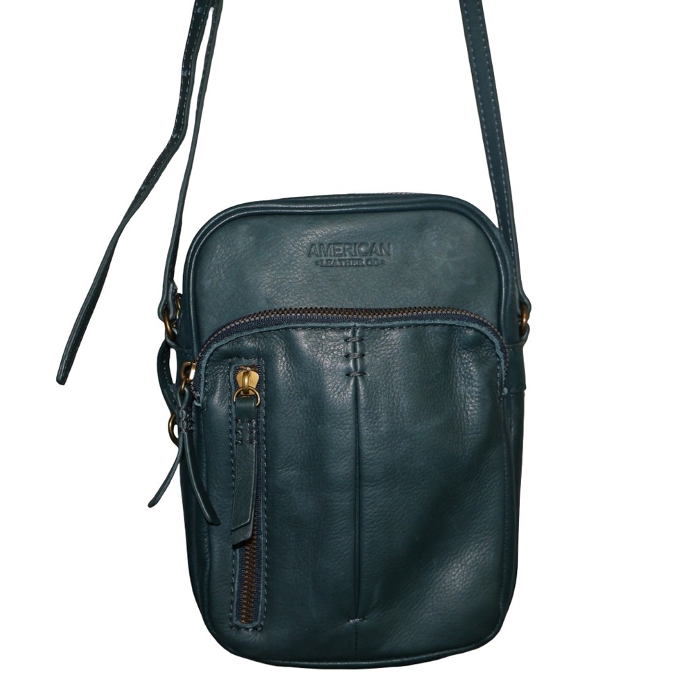 American‎ Leather Co. Teal Crossbody Bag - Picture 3 of 10
